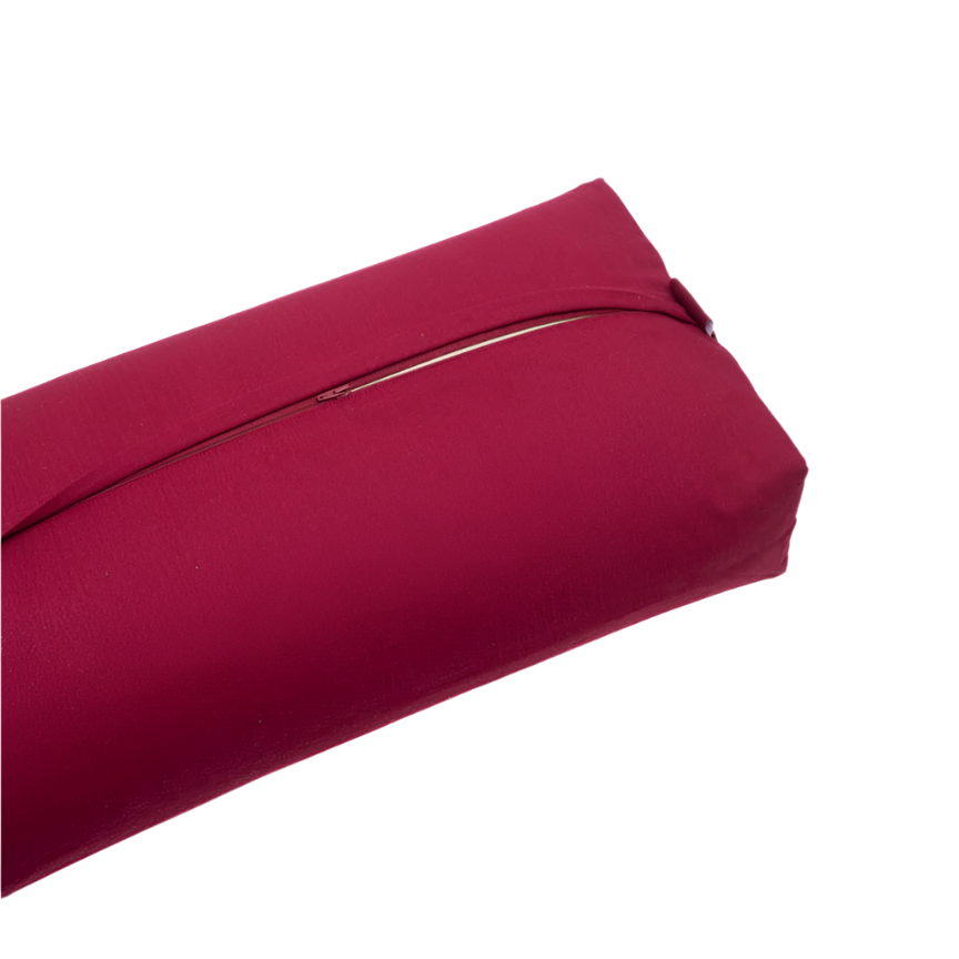 b, halfmoon Essential Cotton Rectangular Bolster Rouge bottom